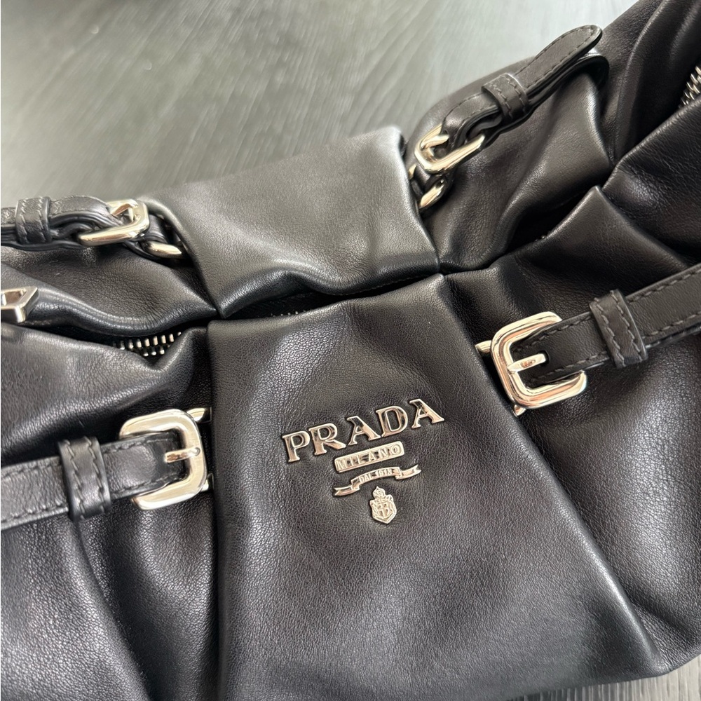 Prada Black Leather Hobo Bag - Picture 2 of 8